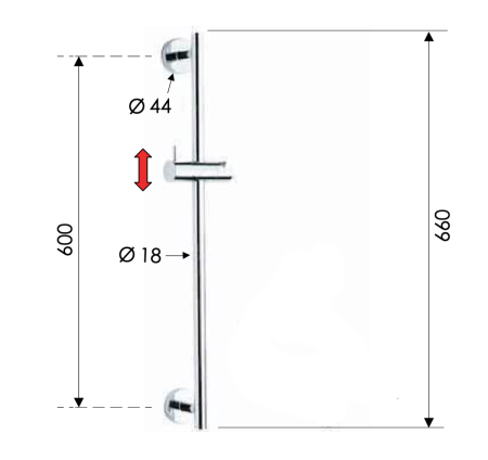 Душевая штанга Remer 317M цвет хром
