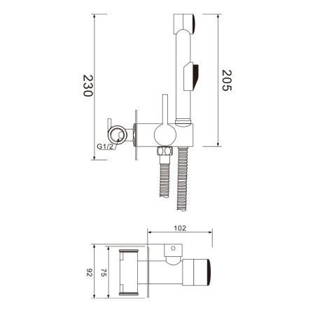 Гигиенический душ со смесителем WesnaArt Eko EKO05-410 хром