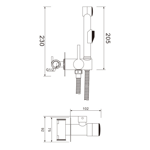 Гигиенический душ со смесителем WesnaArt Eko EKO05-410 хром - фото 2