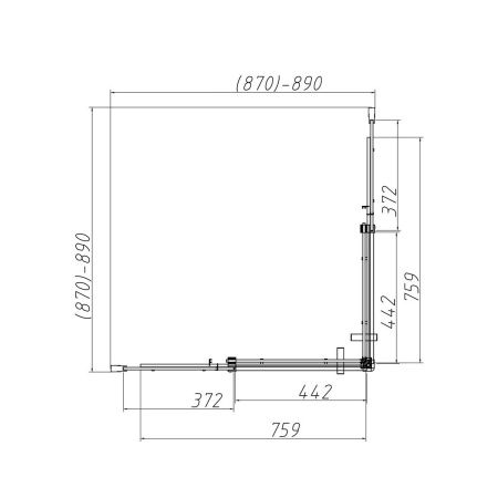 Душевой уголок Vincea Dice VSS-4D900CL 90х90 стекло прозрачное профиль хром без поддона