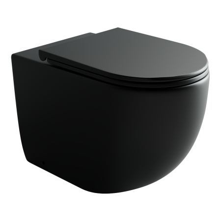 Унитаз приставной Ceramica Nova METROPOL CN4004MB черный с сиденьем микролифт безободковый душевой смыв