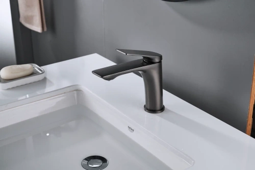 Смеситель Shevanik S9101T на раковину оружейная сталь - фото 4