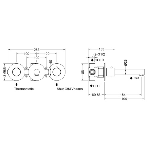 Смеситель для раковины Timo Saona 2382/00SM встраиваемый в стену хром без термостата - фото 2