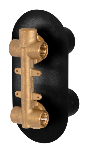 Смеситель для душа Remer Elegance NT92NO встраиваемый в стену черный с термостатом - фото 2