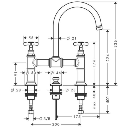 Смеситель Axor Montreux 16510000 на раковину хром без термостата