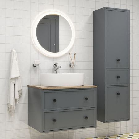 Шкаф-пенал Iddis Torr TOR40D0i97 40х150 подвесной цвет серый