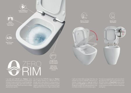 Чаша унитаза подвесная Disegno Ceramica Forever FV00500001 цвет белый без сиденья безободковая