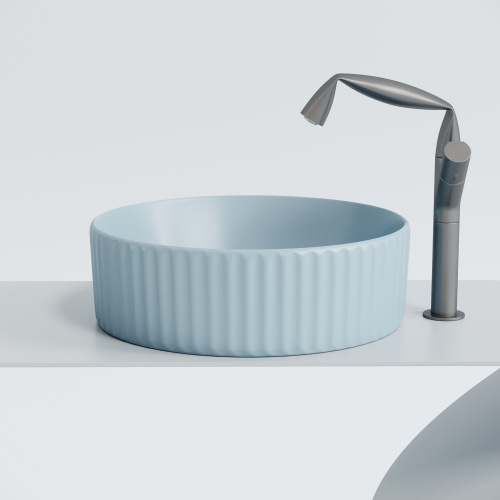 Раковина Ceramica Nova ELEMENT 36 см CN6057ML накладная цвет голубой матовый - фото 4
