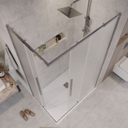 Душевой уголок Grossman Galaxy 300.K33.01.1280.10.02 120х80 стекло прозрачное профиль хром без поддона