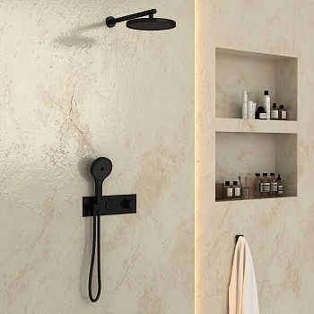 Душевая система Vincea VSFW-422T2MB встраиваемая в стену с термостатом