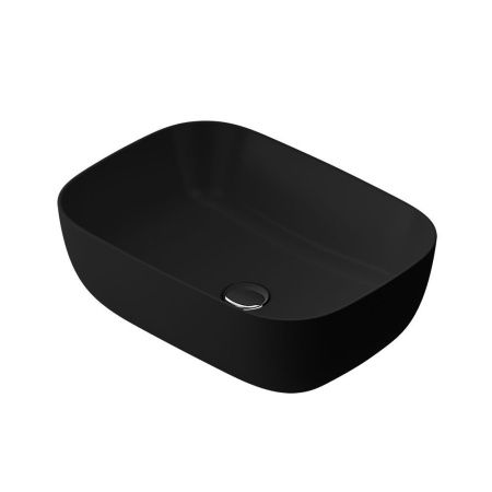 Раковина из сантехнического фарфора Am.Pm Func M8FWCC10450BM 50х30 накладная цвет черный без отверстий под смеситель