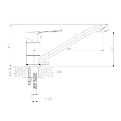 Смеситель для кухни Voda HI 05 на мойку хром - фото 3
