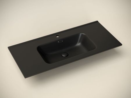 Раковина из сантехнического фарфора Ceramica Nova ELEMENT CN7003MB 100х50 накладная цвет черный 1 отверстие под смеситель
