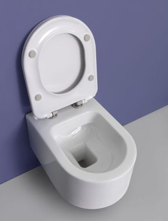 Унитаз подвесной White Ceramic Tao W1080301 белый с сиденьем микролифт безободковый