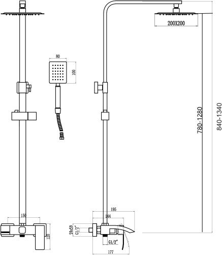 Душевая стойка Fmark FS8645 настенная цвет сатин - фото 3