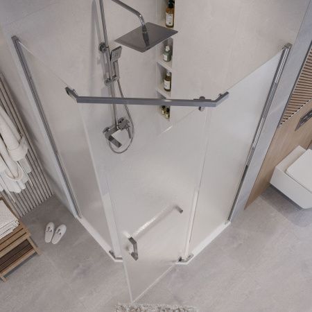 Душевой уголок Grossman Pragma 302.K33.03.9090.10.02 90х90 стекло текстурное профиль хром без поддона