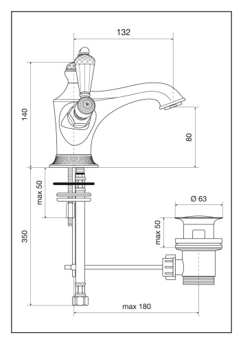 Смесители Emmevi The One 98003LCSWNE/CR на столешницу хром - фото 2
