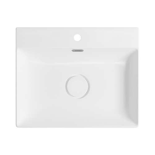 Раковина из сантехнического фарфора Wellsee DeSire 151501000 55х45 накладная цвет белый глянцевый 1 отверстие под смеситель - фото 3