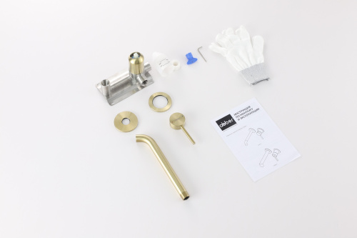 Смеситель Abber Wasser Kreis 316 AF8112BG-M встраиваемый в стену брашированное золото - фото 2