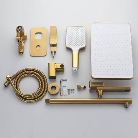 Душевая система Shevanik S9935G встраиваемая в стену цвет золото