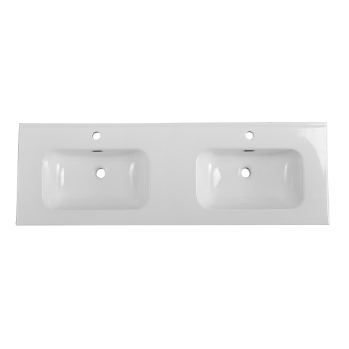 Раковина BelBagno  141 см BB1400-2-ETL накладная цвет белый глянцевый - фото 3