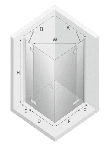 Душевой уголок New Trendy REFLEXA Chrome EXK-5185 120х110 стекло прозрачное профиль хром без поддона - фото 3