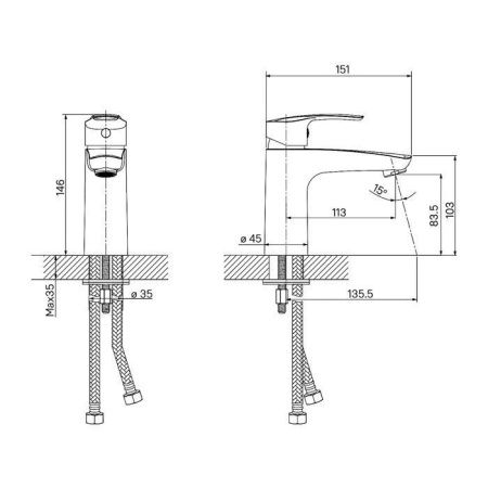 Смеситель IDDIS Ray RAYBL00i01 на раковину черный