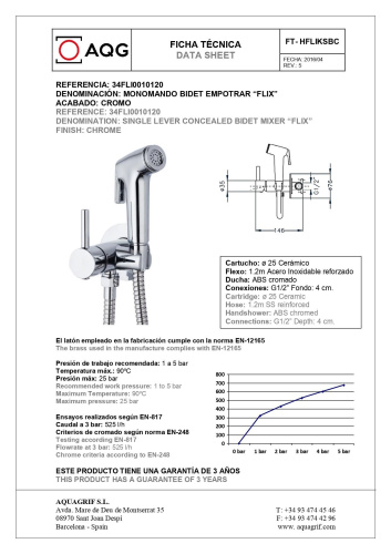 Гигиенический душ со смесителем AQG 34FLI0010120 цвет хром - фото 2