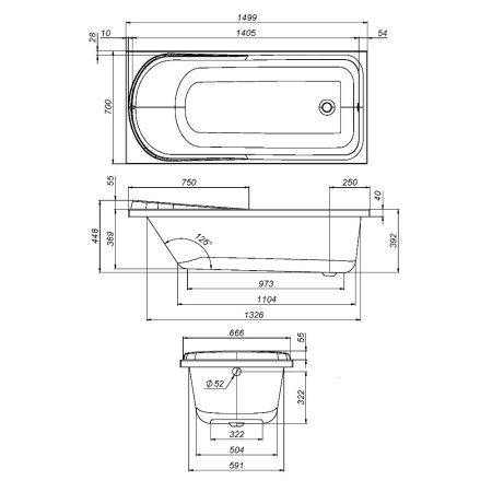 Ванна акриловая Am.Pm Like W80A-150-070W-A 150х70 пристенная прямоугольная без каркаса