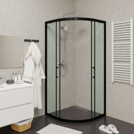 Душевой уголок Cerutti SPA VIVA90B N 90х90 стекло прозрачное профиль черный без поддона