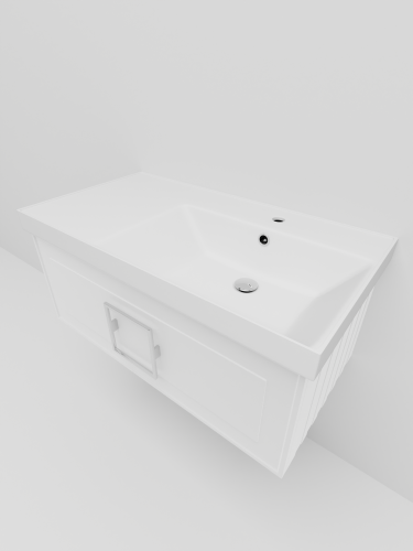 Тумба с раковиной La Fenice CUBO NFNC-01-CUB-B-90-1-90R 91х36х49 подвесная цвет белый - фото 3