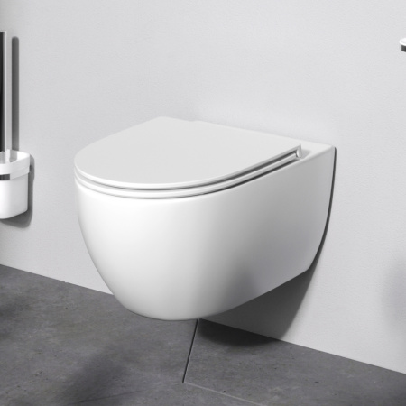 Чаша унитаза подвесная Am.Pm Awe C111700WH цвет белый без сиденья безободковая каскадный смыв