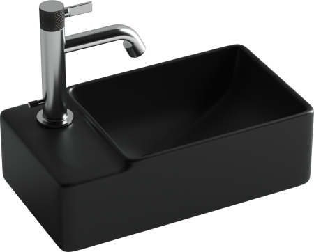 Раковина из сантехнического фарфора Ceramica Nova ELEMENT CN5046MB 40х20 подвесная цвет черный 1 отверстие под смеситель