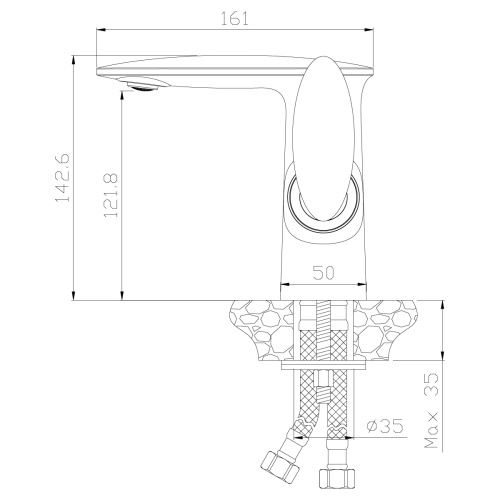 Смеситель Rossinka RS30 RS30-11W на раковину хром - фото 3