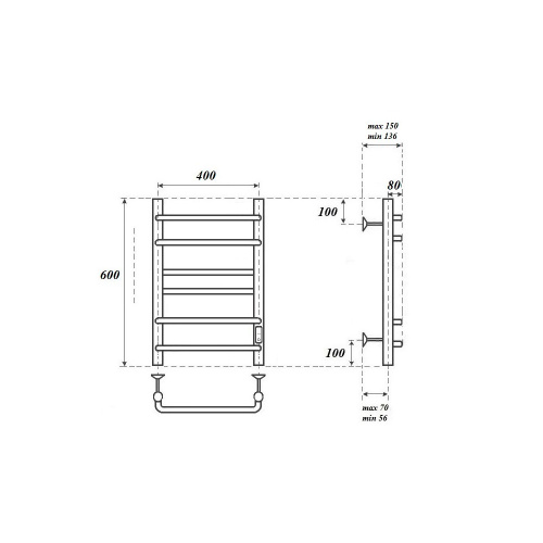 Полотенцесушитель Point Сатурн PN90846 электрический хром - фото 2