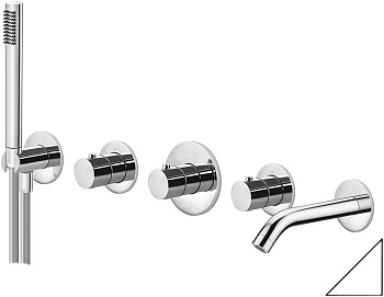 Смеситель для ванны с душем Paffoni Modular Box MDE001BO настенный белый с термостатом