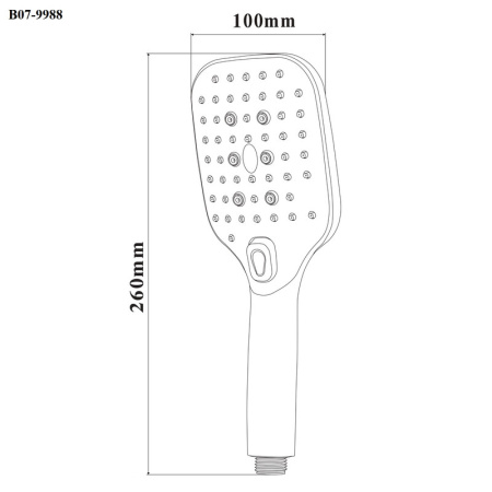 Душевая лейка Bond Cube B07-9788 прямоугольная