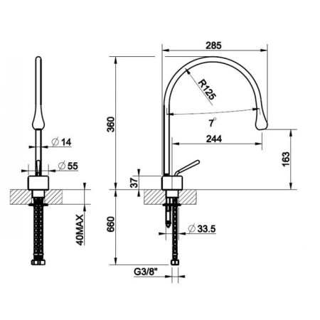 Смеситель Gessi Goccia 33602#279 на раковину белый