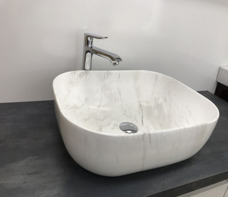 Раковина из санфаянса CeramaLux K397D9 50х40 накладная цвет белый