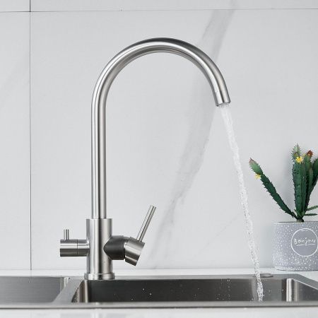 Смеситель для кухни Raffine F108L на мойку сатин