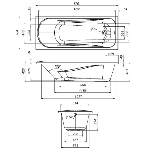 Каркас для ванны Am.Pm Sense W76A-170-070W-R - фото 3