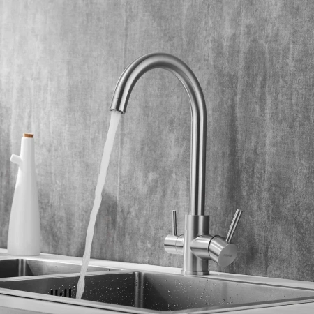 Смеситель для кухни Shevanik S168B на мойку сатин