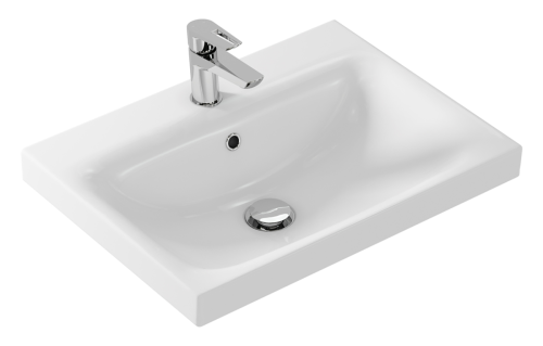Раковина мебельная керамическая Cersanit Moduo 60 S-UM-MOD60/1 60х50 накладная цвет белый 1 отверстие под смеситель