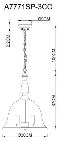 Люстра подвесная Arte Lamp BELL (БЕЛЛ) A7771SP-3CC