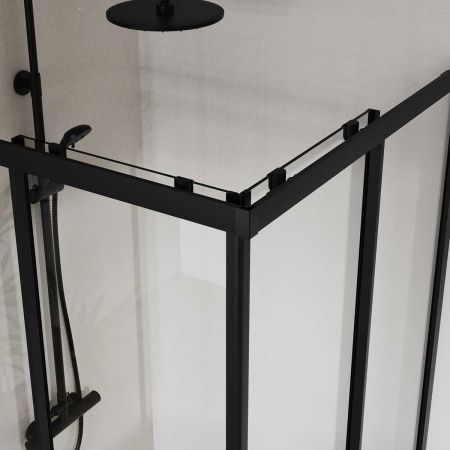 Душевой уголок Vincea City VSS-5CT900CLB 90х90 стекло прозрачное профиль черный без поддона