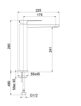 Смеситель Fiore Kube 100NN8518 на раковину черный