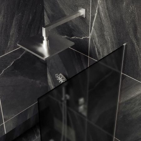 Душевая шторка на ванну Maybah Glass MGV-88-5у 80х140 стекло тонированное профиль хром ориентация универсальная