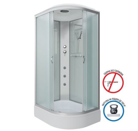 Душевая кабина Niagara Classic 330844LG 100х80 асимметричная с крышей ориентация левая