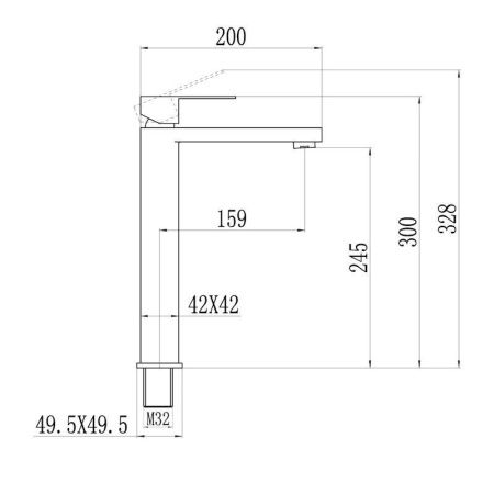 Смеситель Fmark FS8711Q на раковину графит