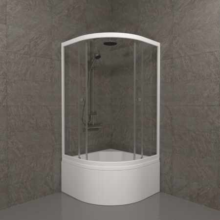 Душевой уголок Тритон Ультра Щ0000061800 90х90 стекло прозрачное профиль белый с поддоном